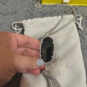 Silver and Black Pendant Necklace